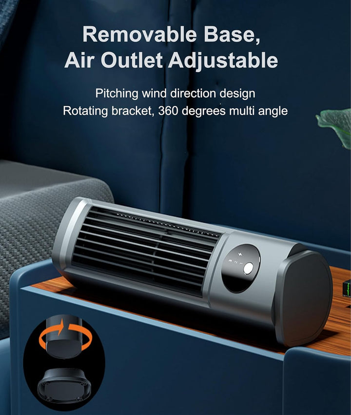 Jiawu 10'' Turmventilator für Schlafzimmer, Flügelloser Tischventilator mit 3 Geschwindigkeiten, Kom