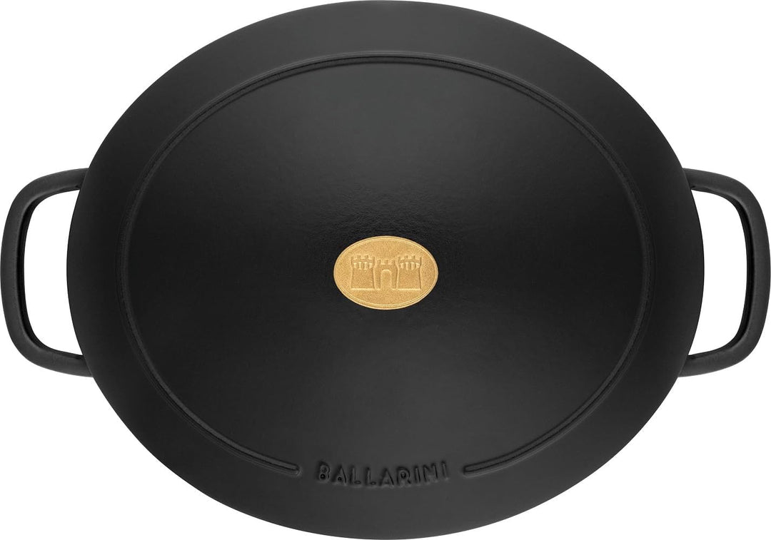 BALLARINI Bellamonte Auflaufform, Bräter, Dutch Oven, Emailliertes Gusseisen, Oval, 31 cm, 5,5 L, Sc