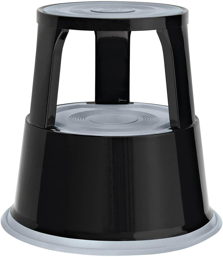 WEDO Metall-Kickstool mit Rollen – robuster Rollhocker aus Stahl mit Federrollen & rutschfester Trit