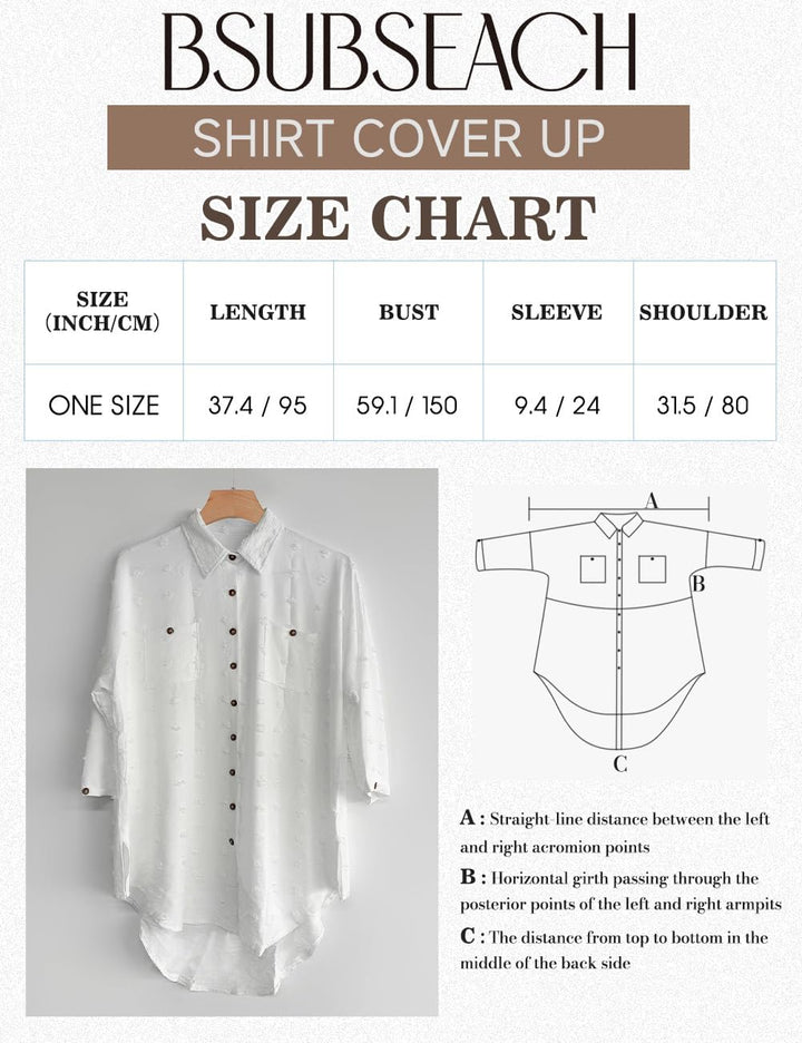 Bsubseach Damen-Badeanzug-Coverup Button-Down-Hemdkleider Swiss Dot Tops J-mintgrün, J-mintgrün