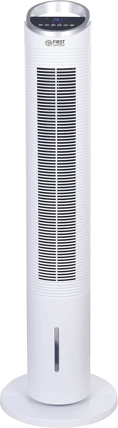 TZS Turmventilator mit Wasserkühlung & Fernbedienung - 102 cm grosser & sehr leiser Luftkühler - 80°