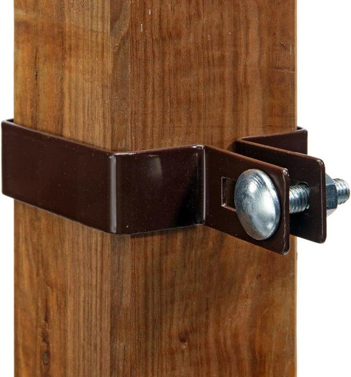 HaGa® Strebenschelle - 7cm x 7cm - Befestigungsschelle - Zaunstreben - Zaunbau- braun - 10 Stück - K