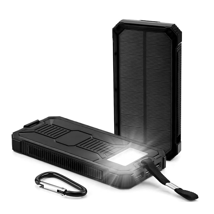 Solar Power Bank 20000mAh,Wasserdichtes Tragbares Powerbank Solarpanel mit 2 USB-Anschlüssen 1 Typ-C