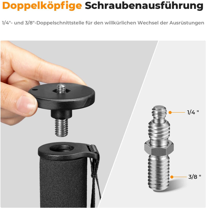 K&F Concept MS16 Einbeinstativ, 63 Zoll Monopod,Stabiles Aluminium-Einbeinstativ mit 5 Sektionen,160