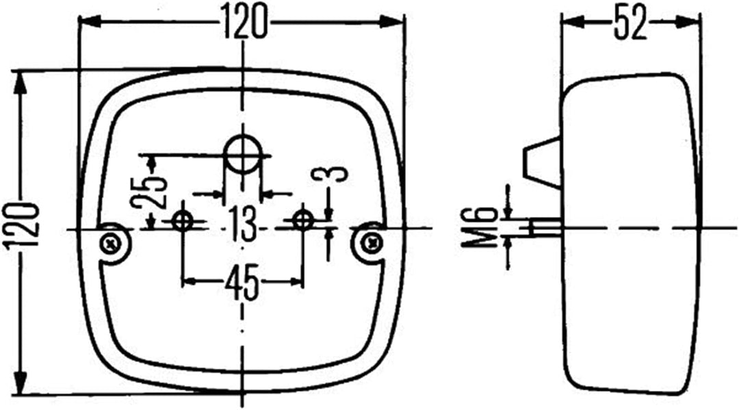 HELLA Rückleuchte - Glühlampe - 12V - Anbau/geschraubt - ECE/nicht SAE - Lichtscheibenfarbe: rot/gel
