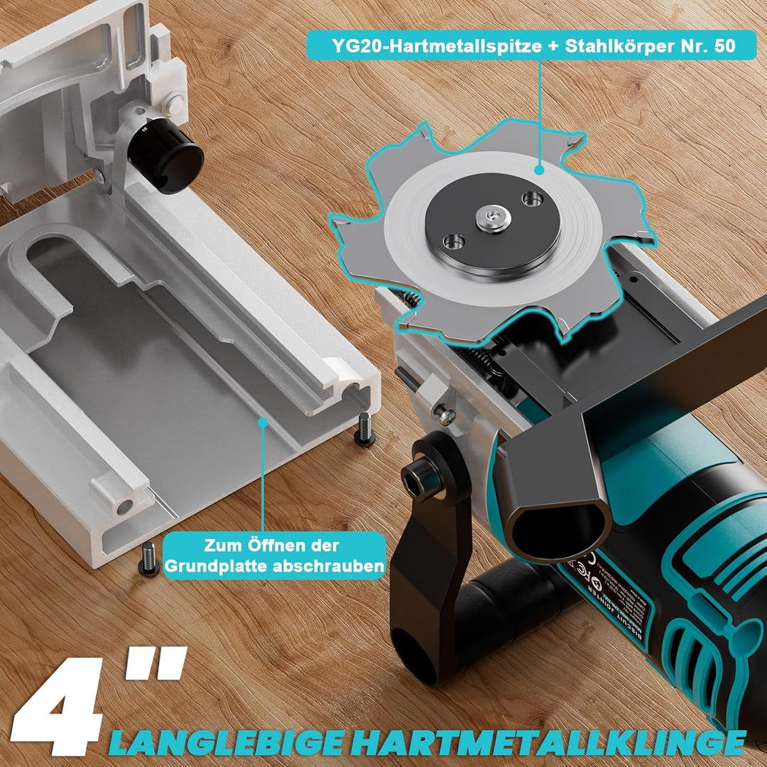 LIVOWALNY Flachdübelfräse Kompatibel Mit Makita 18V : Akku-Nutfräse Mit Staubbeutel & flachdübel für
