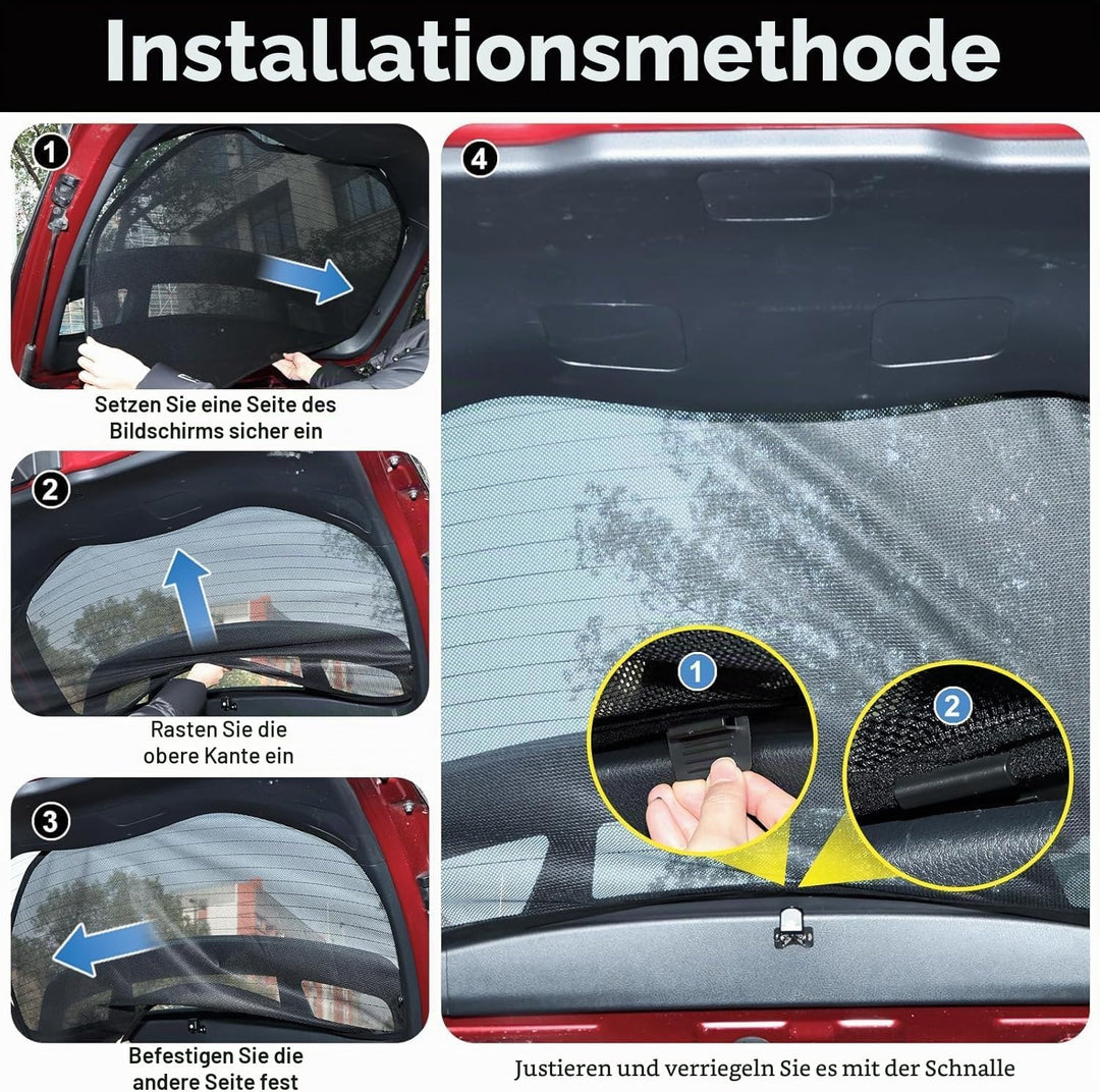 ZATOOTO Sonnenschutz für VW T5 T6 Heckscheibe, Laderaumschutz, Camping | 1 Stück, Einfache Montage,