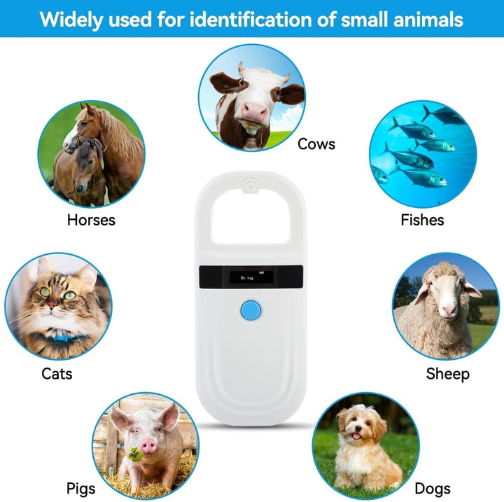 Microchip Scanner, 134,2 kHz/125 kHz Haustier ID Mikrochip Lesegerät 128 Datensätze Speicher Wiedera
