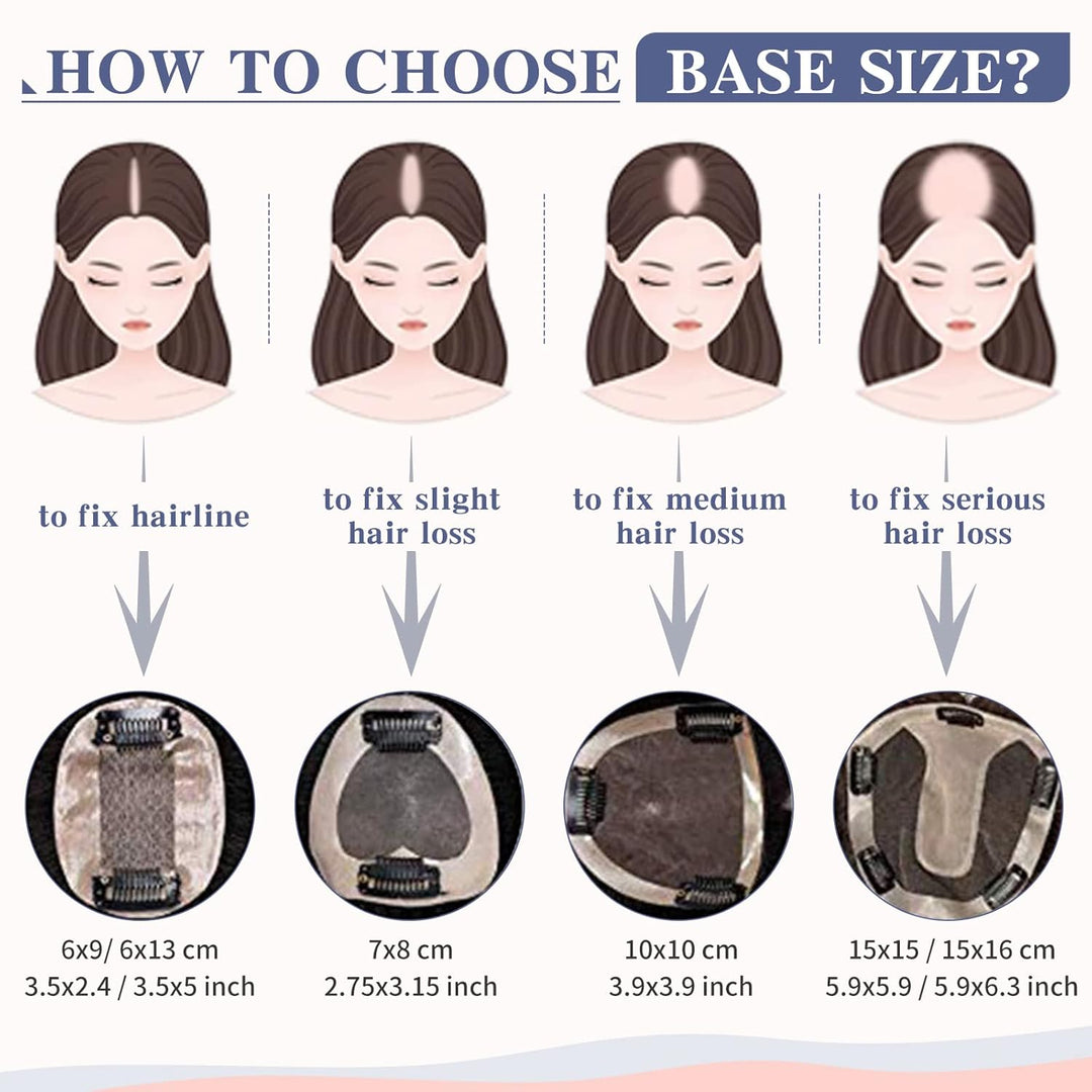 Silk-co Clip in Extension Echthaar Topeer Echthaar Haarteile Echthaar Toupet Haarverlängerung mit Fr