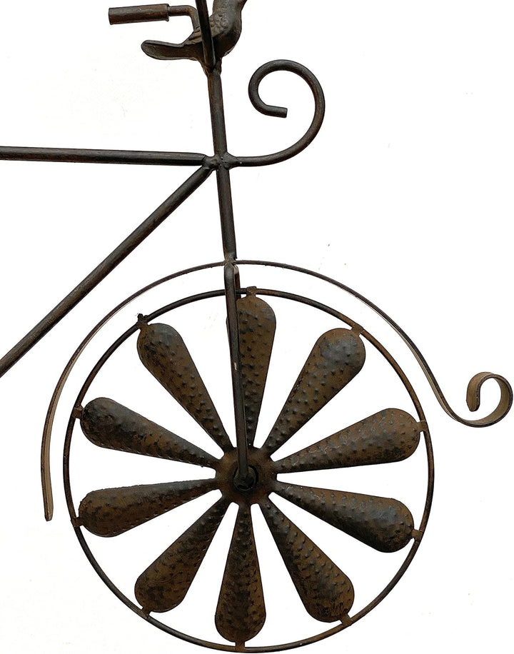 DanDiBo Gartenstecker Metall Fahrrad XL 135 cm Rad Rost Braun 96004 Windspiel Windrad Wetterfest Gar