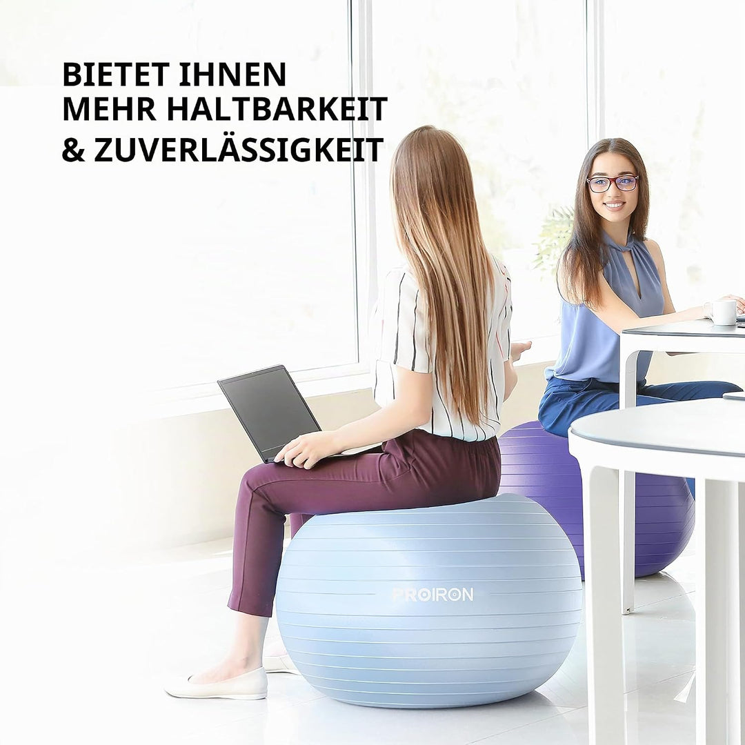 PROIRON Gymnastikball Pezziball Sitzball Trainingsball Fitnessball &amp; Balance für Core-Training mit P