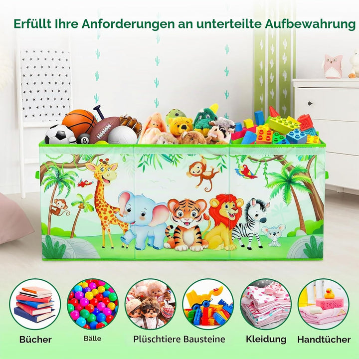 Extra Gross Aufbewahrungsbox mit Deckel Kinder, Zusammenklappbare Oxford-Spielzeugkiste mit Griff fü