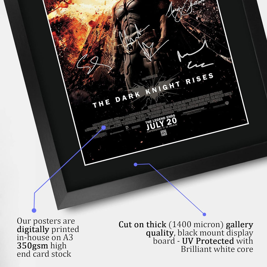 HWC Trading The Dark Knight Rises A3 Gerahmte Signiert Gedruckt Autogramme Bild Druck-Fotoanzeige Ge