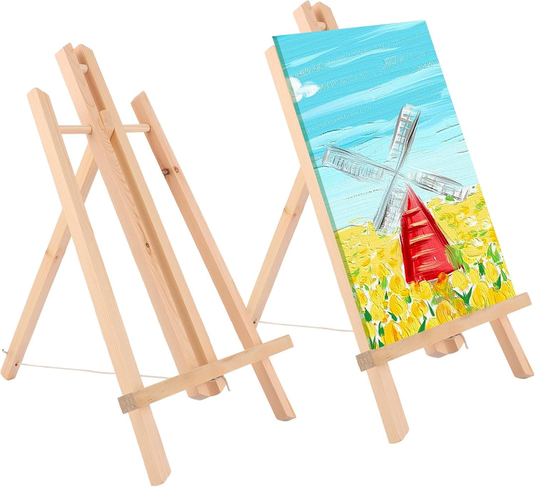 JMIATRY 4Stk Leinwand Ständer 39CM, Staffelei Tisch, Mini Staffelei Holz Tischstaffelei Holz für Gem