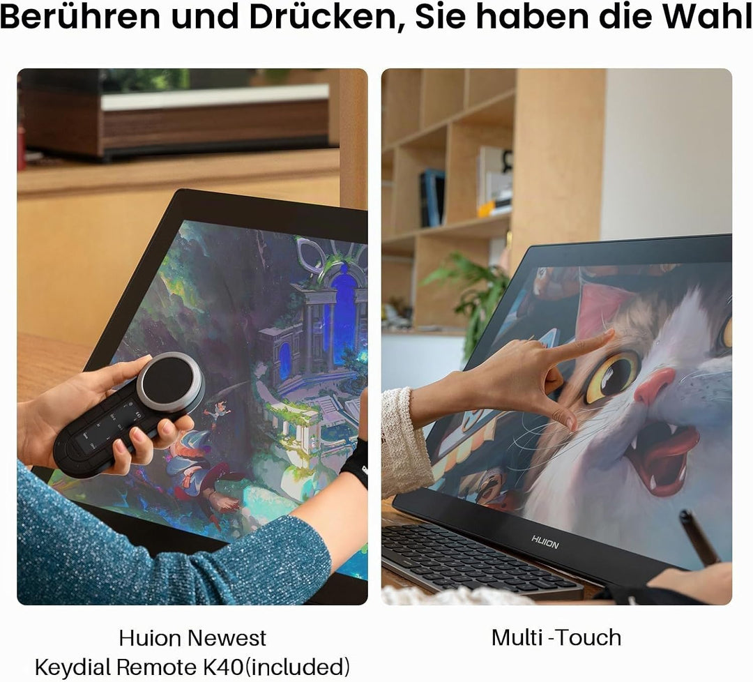 HUION Kamvas Pro 24 Gen 3 Grafiktablett mit Display, 23,8" 4K-UHD-Zeichenmonitor, 16384 Druckstufen