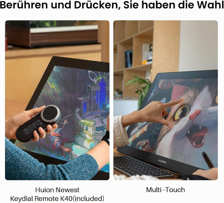 HUION Kamvas Pro 24 Gen 3 Grafiktablett mit Display, 23,8" 4K-UHD-Zeichenmonitor, 16384 Druckstufen
