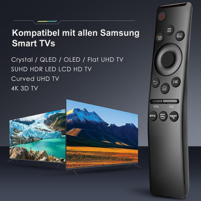 2er-Pack Universal Fernbedienung für alle Samsung Fernseher LED QLED UHD Frame Solar 4K 8K Smart TV