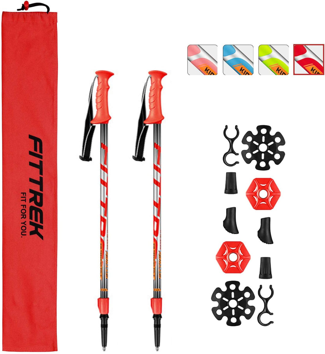 FitTrek Wanderstöcke Kinder - Trekkingstöcke - Walking Stöcke Teleskop - Nordic Walking Stock Verste