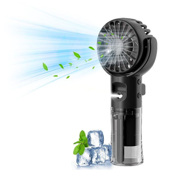 Handventilator mit Wasserkühlung, Tragbarer Handventilator USB Wiederaufladbarer, 4 Geschwindigkeite