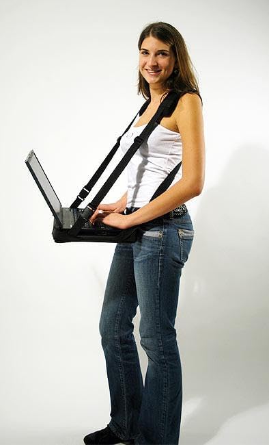 Bauchladen für Laptop / Notebook - mobile Arbeitsfläche für Inventur, Vermessung & Technik-Einsätze