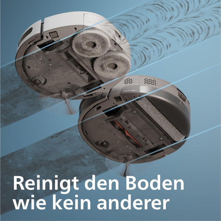 Philips 9000 Series Saug- und Wischroboter - mit automatischer Staubabsaugstation, rollender Wischmo