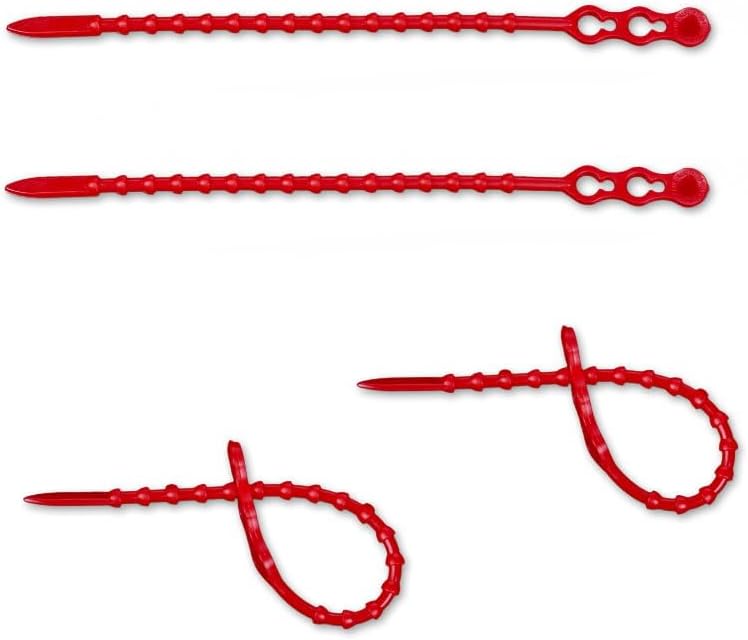 MASHPAPER 100er Pack Wiederverwendbare Rote Kabelbinder - 120mm Blitzbinder Rasterschlaufen, Robust