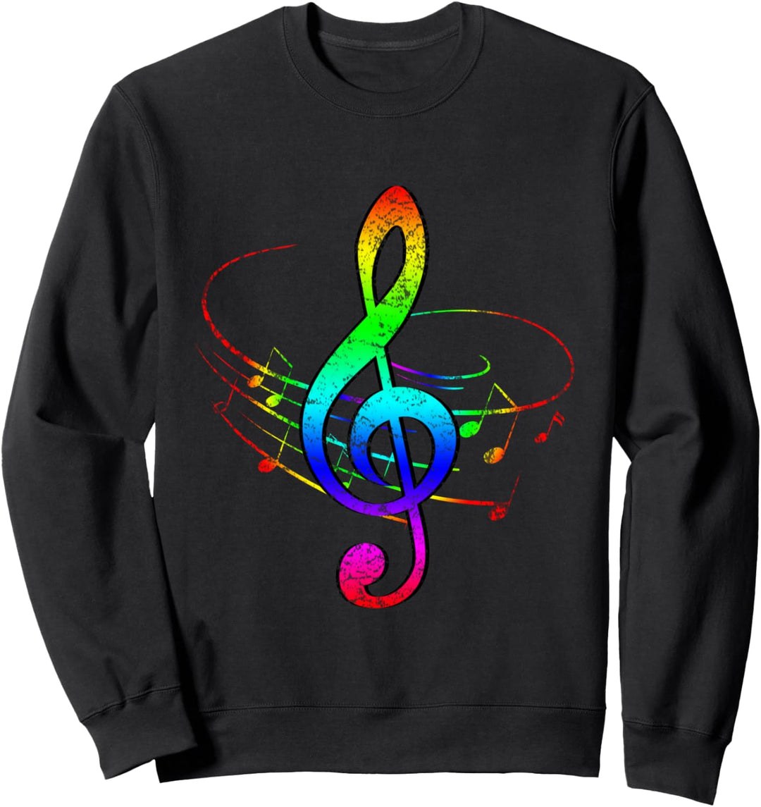 Regenbogen Notenschlüssel Sweatshirt