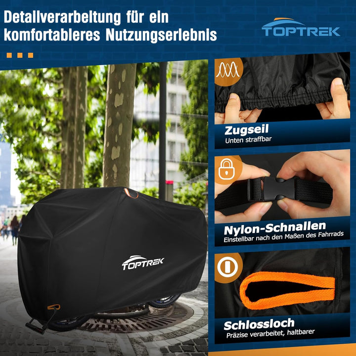 toptrek Fahrradabdeckung wasserdicht, Fahrradgarage 420D Hochwertige Qualität Oxford-Gewebe, Regensc