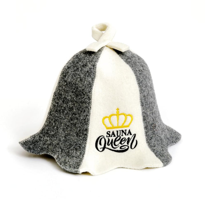 Sauna Guru Saunahut 'Sauna Queen' White - 100% organische Wollfilzmützen - Schützen Sie Ihren Kopf v