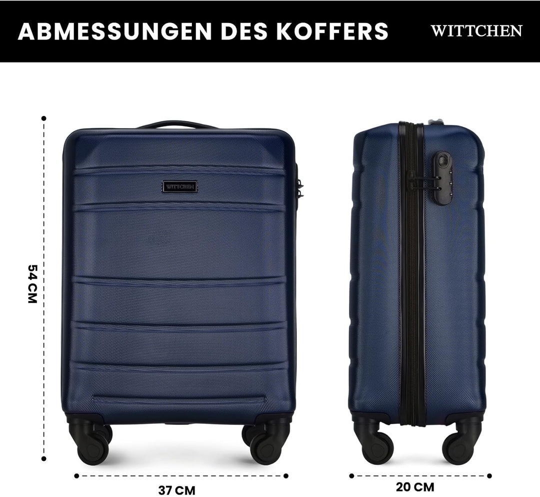 WITTCHEN Handgepäck Trolley Koffer Reisekoffer aus ABS Hartschalen Trolley 4 Rollen Kombinationsschl