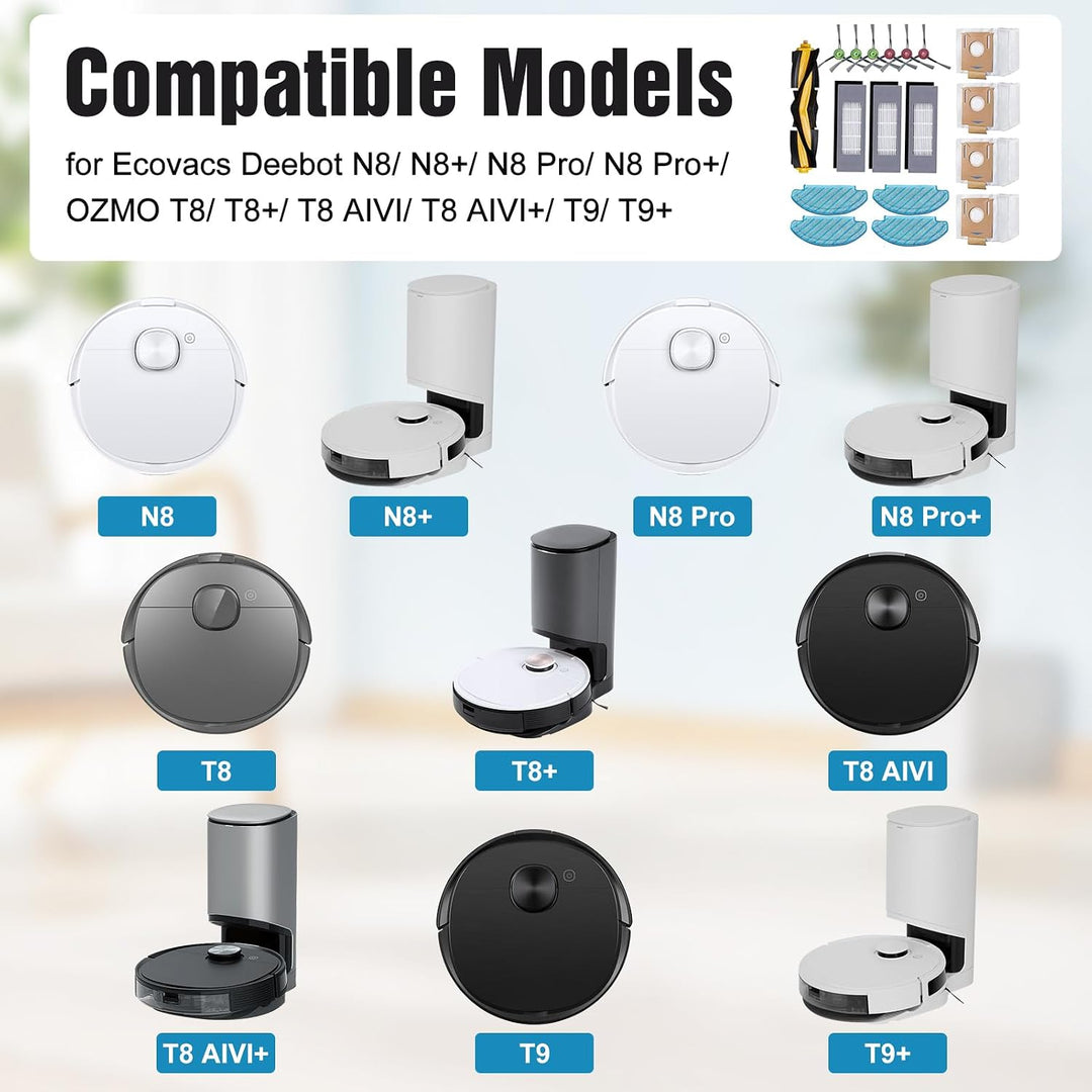 Ersatzteil-Set Zubehör für Ecovacs Deebot N8 Pro N8+ T9+ N8 T9 T8AIVI T8+ T8 Staubsauger Roboter, 4