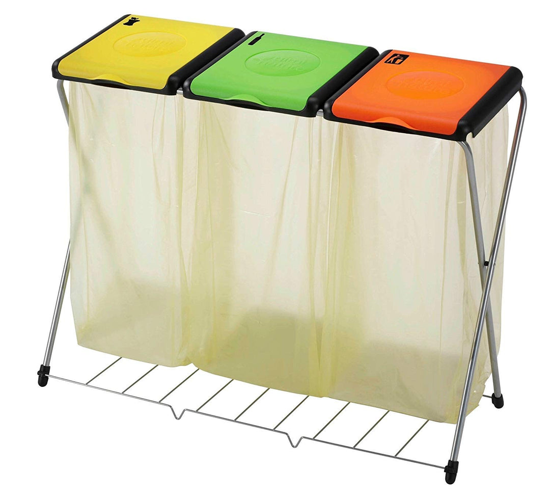 Vileda Gimi Nature Plus 3 Müllsackständer, Rahmen aus Stahl, Tasche: