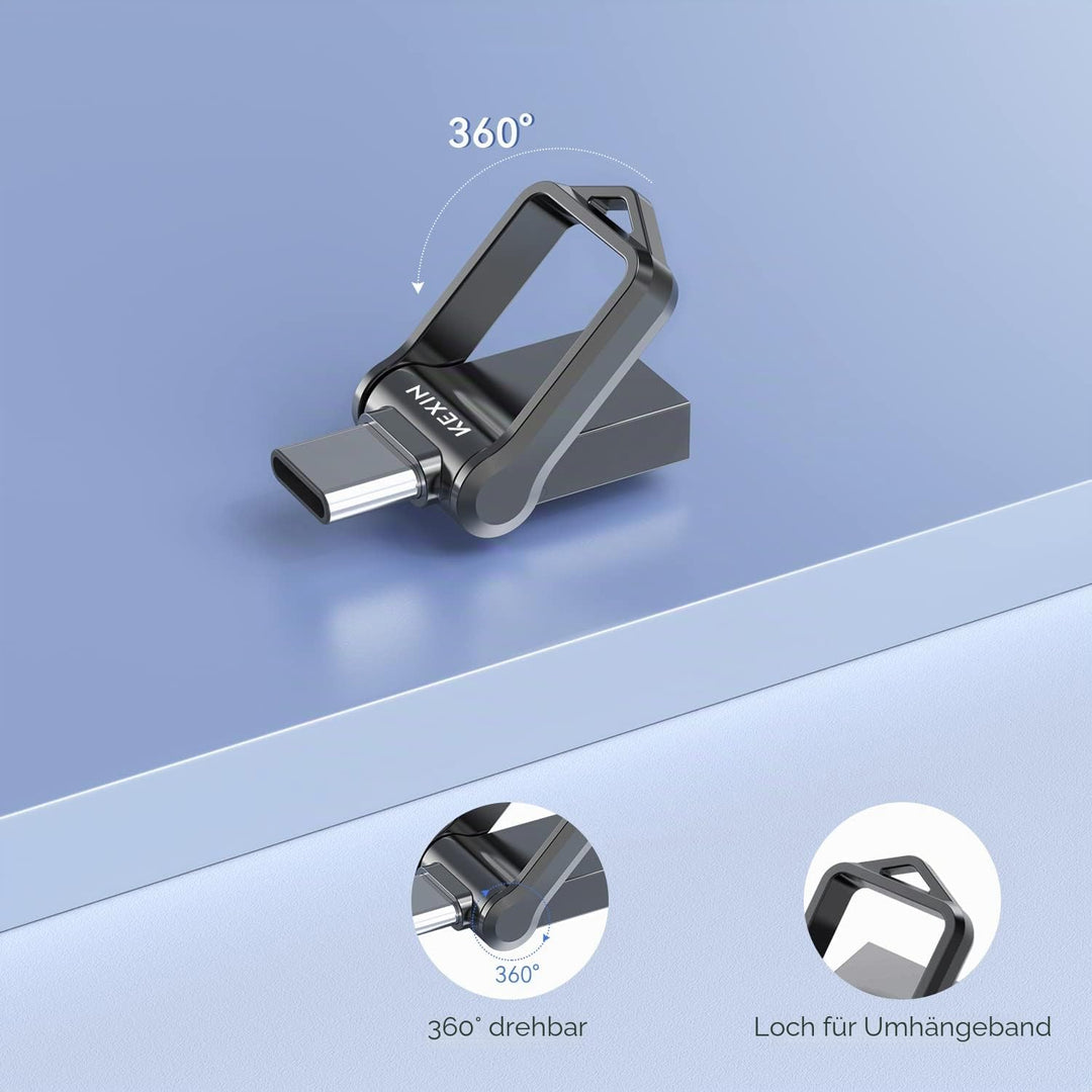 KEXIN USB C Stick 32GB 5 Stück USB 3.0 OTG, Dual-USB Type-C &amp; USB-A Anschlüsse, Speicherstick für PC