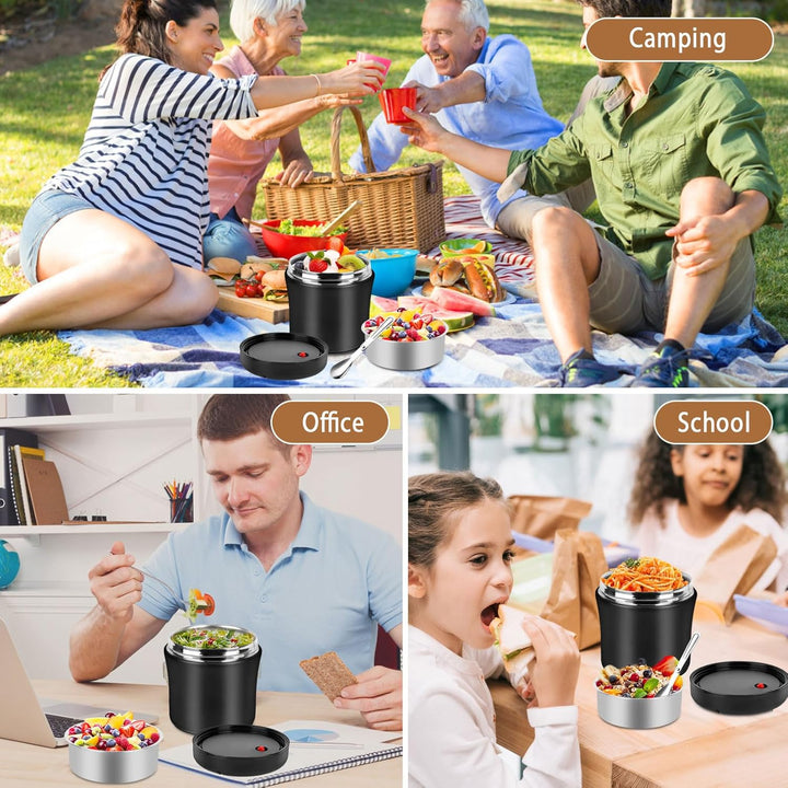 Thermobehälter für Essen 1200ml, 304 Edelstahl Wärmebehälter für Speisen, Thermos-lebensmittelbehält
