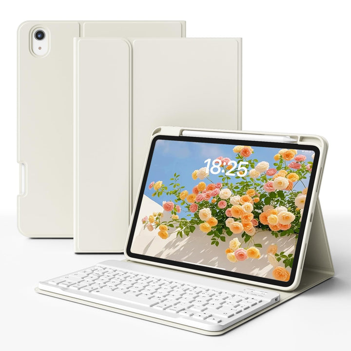 ZKTUYU Hülle mit Tastatur für iPad (A16) 11 Zoll 2025/10. Generation 10.9 Zoll 2022, Deutsch QWERTZ