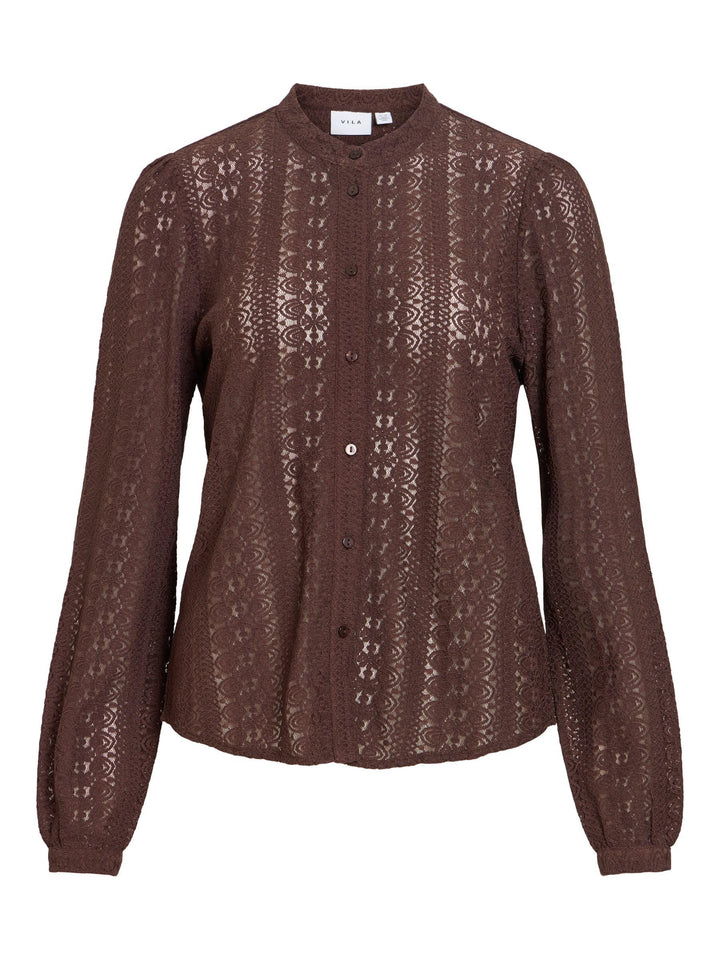 Vila Female Hemd VICHIKKA Spitzen XS Coffee Bean, XS Coffee Bean
