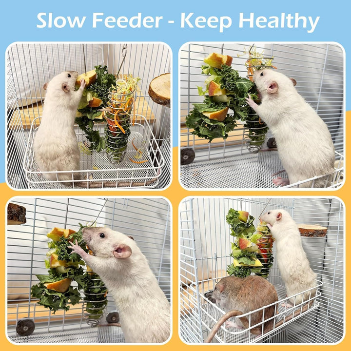 2 pcs Ratten Anreicherung Spielzeug, 304 Edelstahl Ratten Futterspielzeug für Obst Gemüse Halter,Zie