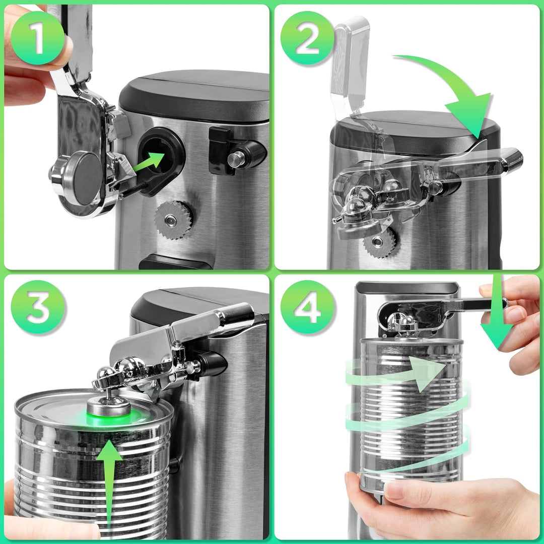 Duronic CO60 Dosenöffner, elektrischer Büchsenöffner für bis zu 600 ml Konservendosen, 3-in-1 automa