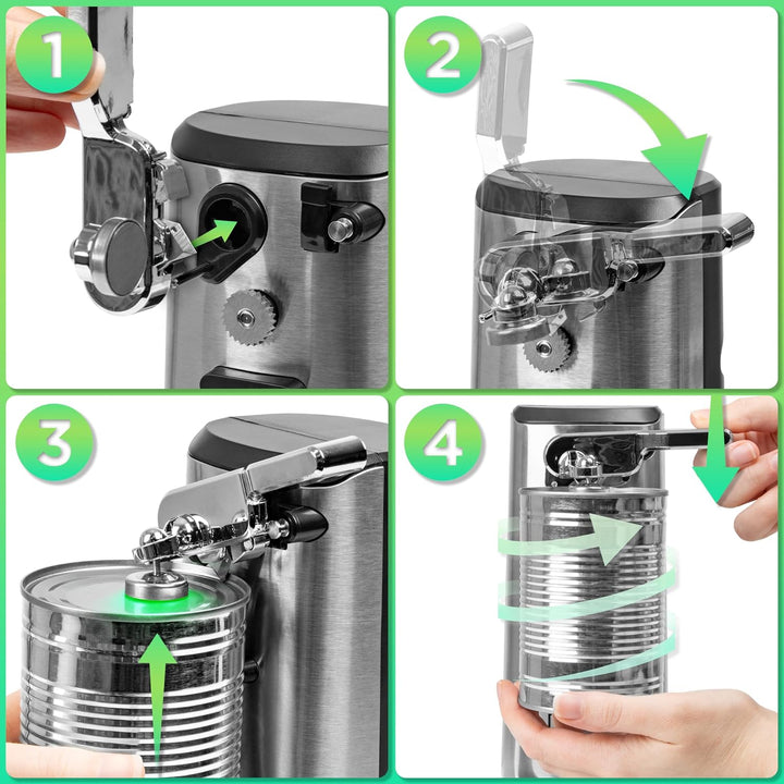Duronic CO60 Dosenöffner, elektrischer Büchsenöffner für bis zu 600 ml Konservendosen, 3-in-1 automa