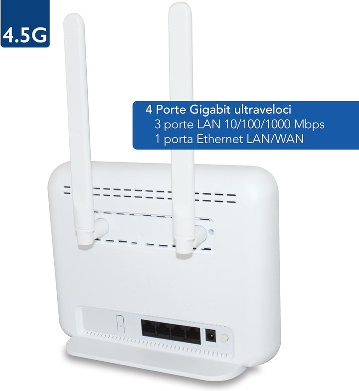 Digicom 4G+ LiteRoute Plus Router 4.5G CAT6 300Mbps, WLAN AC1200 Dual-Band, 4 Ports (3LAN - 1LAN/WAN