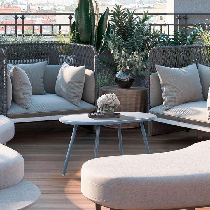 CLP Couchtisch Velva I Ovaler Loungetisch für draussen und drinnen I Gartentisch wetterfest und UV-b