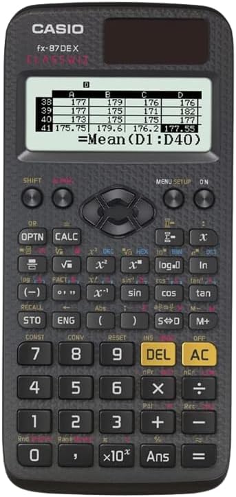 CALCUSO Standardpaket: Casio FX-87DE X technisch-wissenschaftlicher Taschenrechner + WYNGS Schutztas