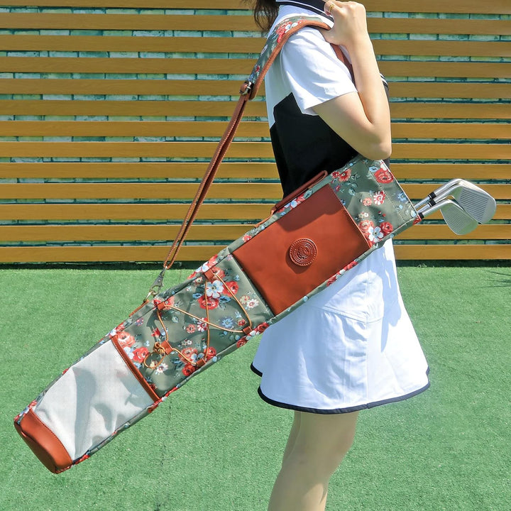 Tourbon Wasserdichte Segeltuch-Leder-Golftasche für Damen - Grün - Golf - Damen, Golferinnen - Golfs