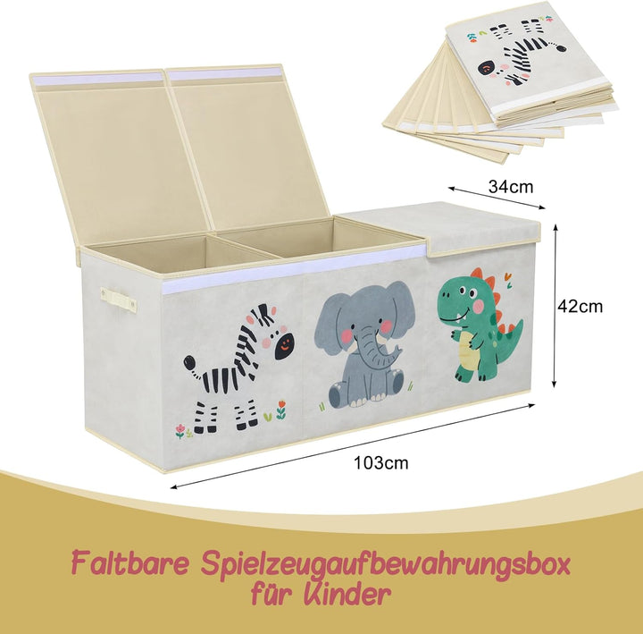 ELUCHANG Aufbewahrungsbox mit Deckel Kinder, 147L Grosse Faltbare Truhen & Kisten für Kinder, Spielz