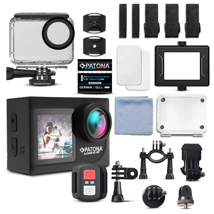 PATONA Action Cam Life SL4 | 5K 120fps 64MP EIS | 120° Weitwinkel Videokamera | Dual Screen Kamera |