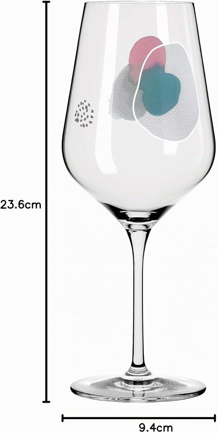 Ritzenhoff 3601001 Rotweinglas 500 ml – Serie Sommerwendtraum Set Nr. 1 – 2 Stück mit Aquarellkreise