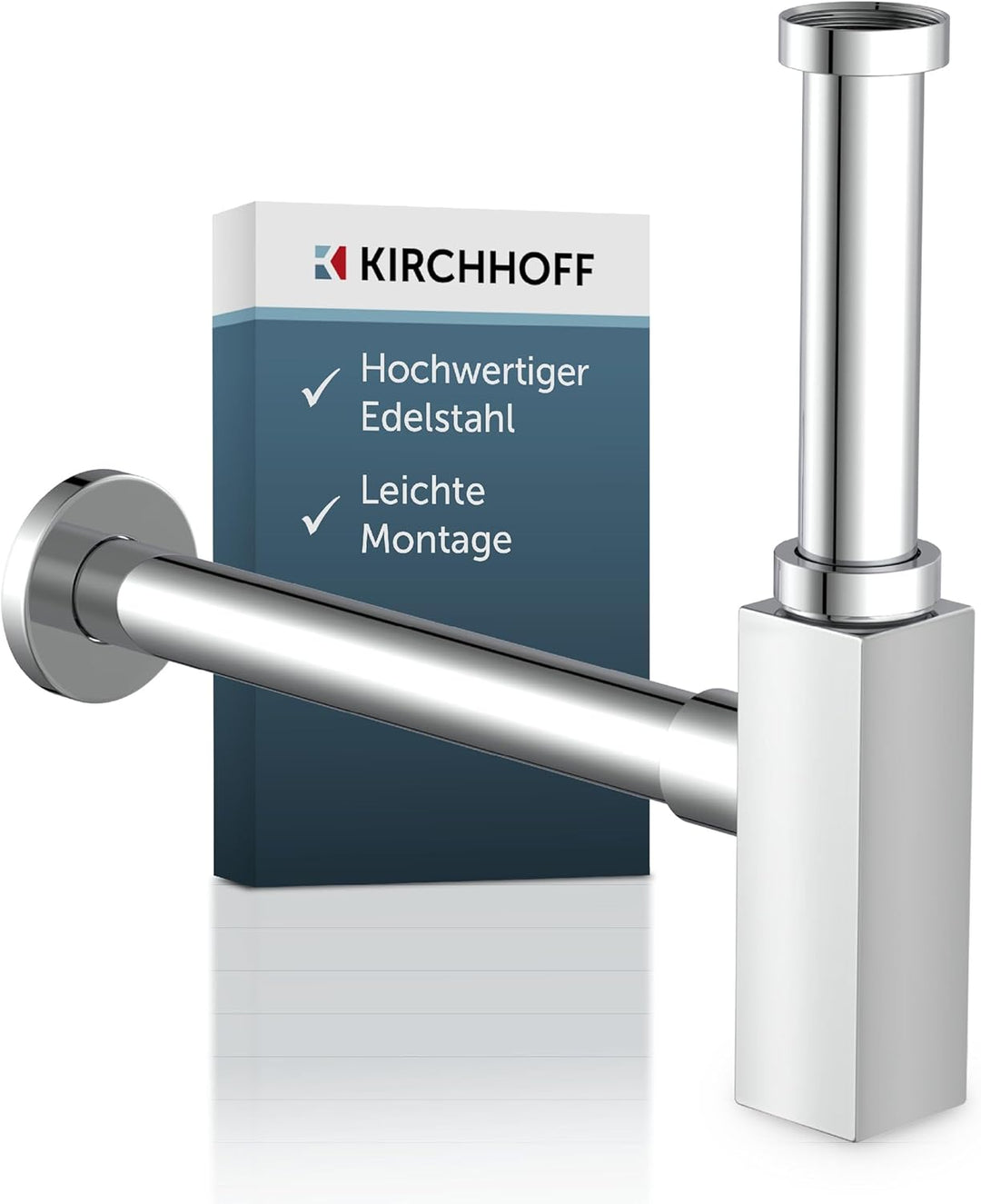 KIRCHHOFF Flaschensiphon Design Siphon, Abfluss, Ablaufgarnitur für Waschbecken und Waschtisch, Geru