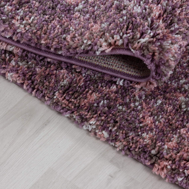 HomebyHome Teppich Wohnzinmer Shaggy Hochflor Rosa 200x290 cm Einfarbig Design - 200x300 Flauschiger