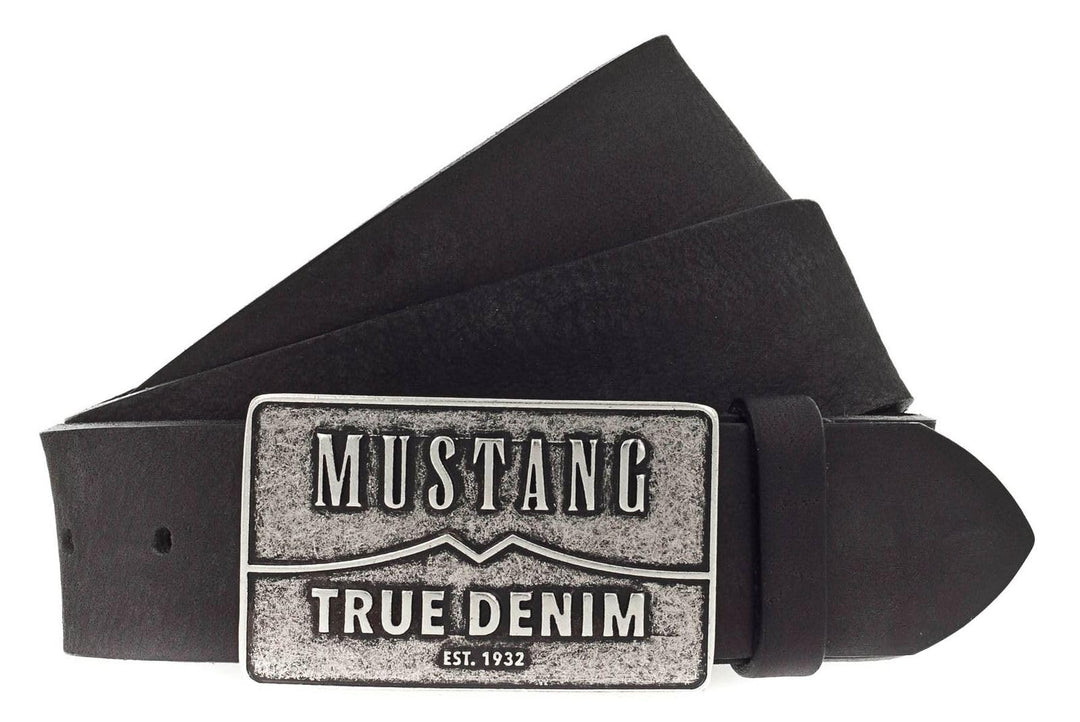 MUSTANG Herren Ledergürtel MG2170R17 40mm Gürtelbreite Schwarz Braun 80-115 W95 Black 0790, W95 Blac