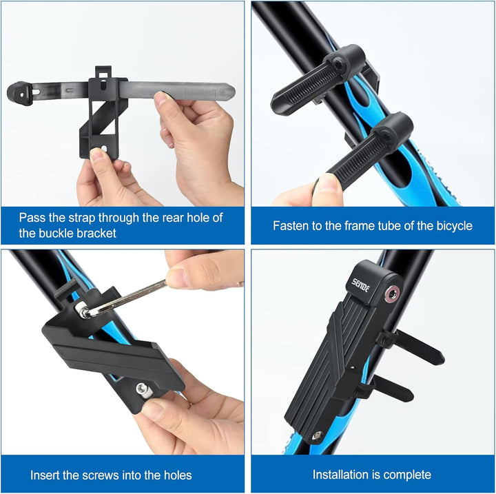 Faltschloss, Faltschloss Fahrrad mit Halterung inkl 2 Schlüssel & 1 Schlüsselring Fahrradschloss aus